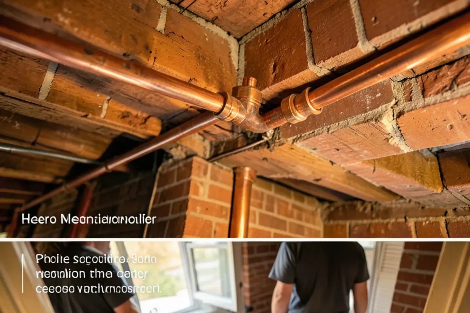 Short new length of copper soldered into a basement water line where a pinhole leak was cut out